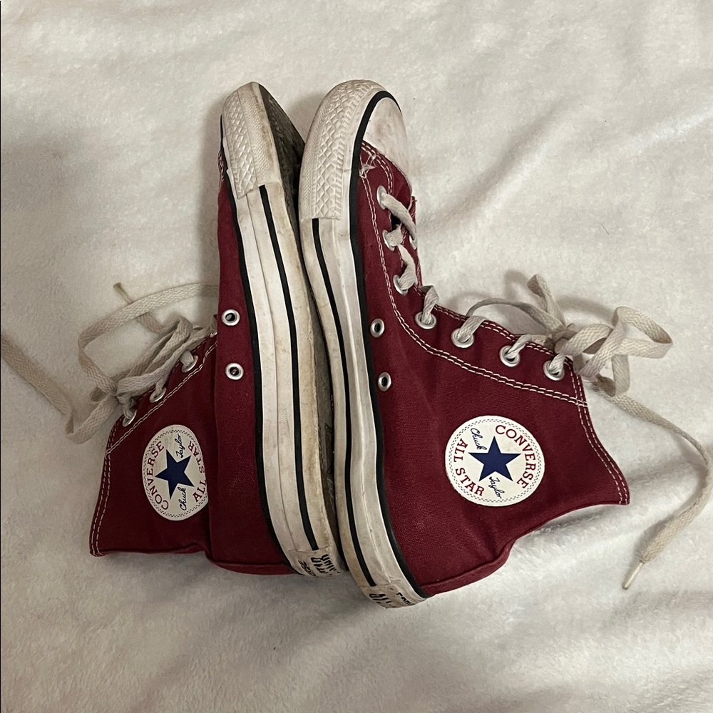 Converse Burgundy High-Top Sneakers